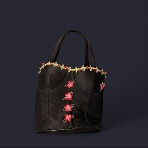 Corset purse Black and Red Tote Bag with Light Decoration